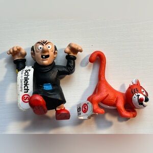 Schleich Smurfs Prowling Gargamel & Azrael Cat 1990s Figure Peyo Vintage NWT New